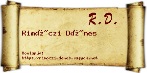 Rimóczi Dénes névjegykártya
